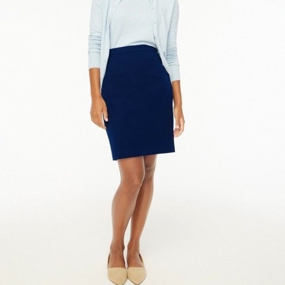 J Crew Factory Pencil skirt in navy size 2 NWT BO722 - Picture 1 of 11
